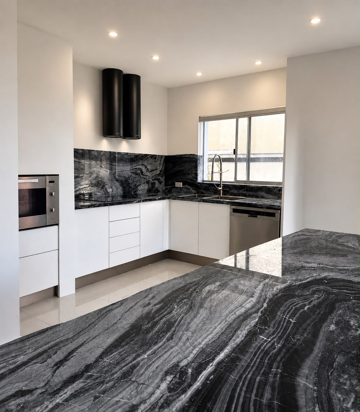 Persian Black Wave kitchen island