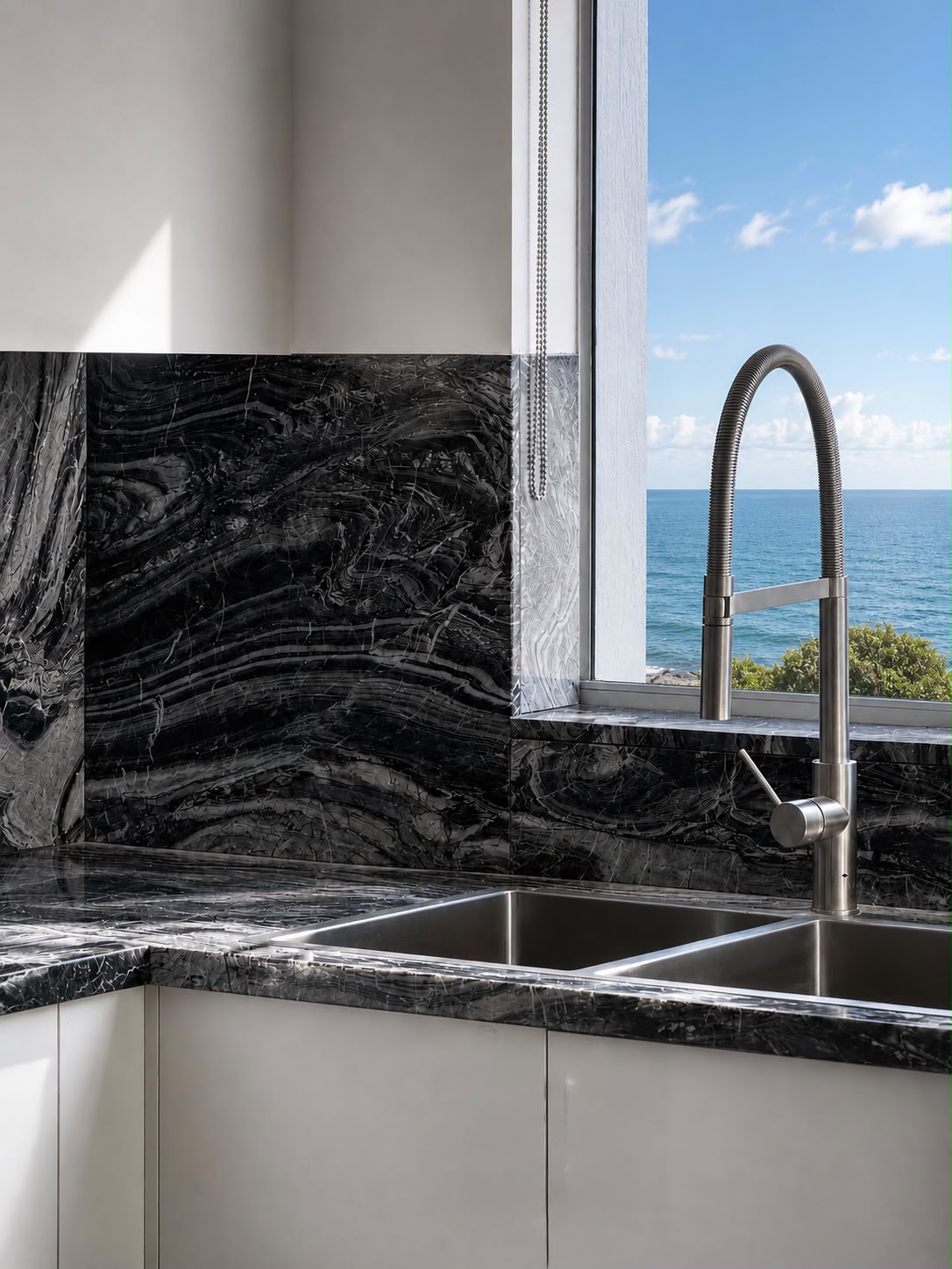 Persian Black Wave sink detail